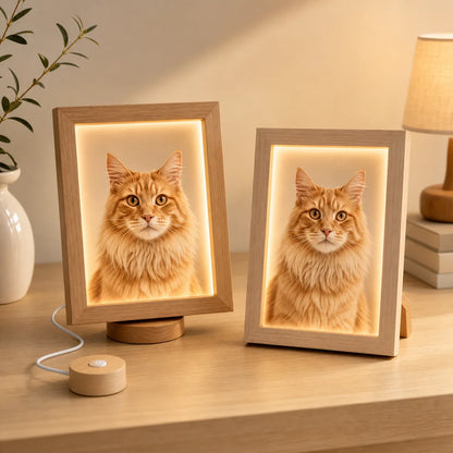 Plug-in and rechargeable custom pet light frame display options. | TaoPaws