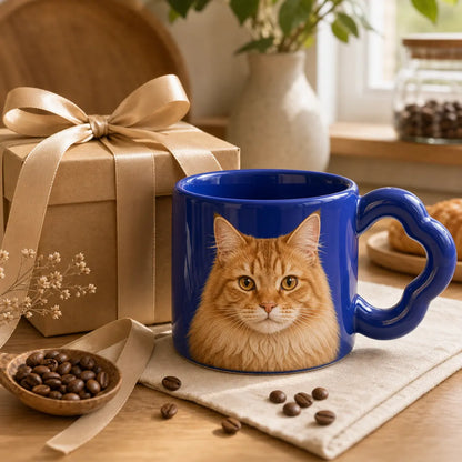 Custom pet chunky mug in a warm gift scene. | TaoPaws