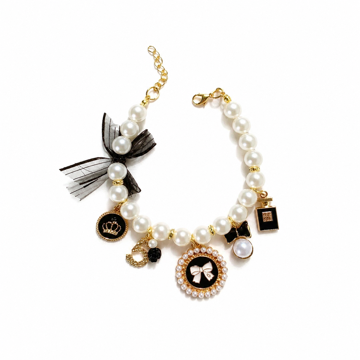 Chanel-Inspired Pearl Necklace for Pets
