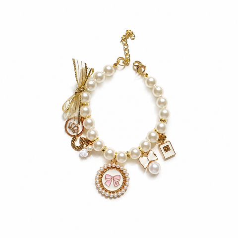 Chanel-Inspired Pearl Necklace for Pets