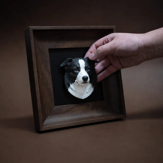 Magnetic Walnut Wood 16�16 Frame - Custom Pet Gift Handmade from Your Photo | TaoPaws