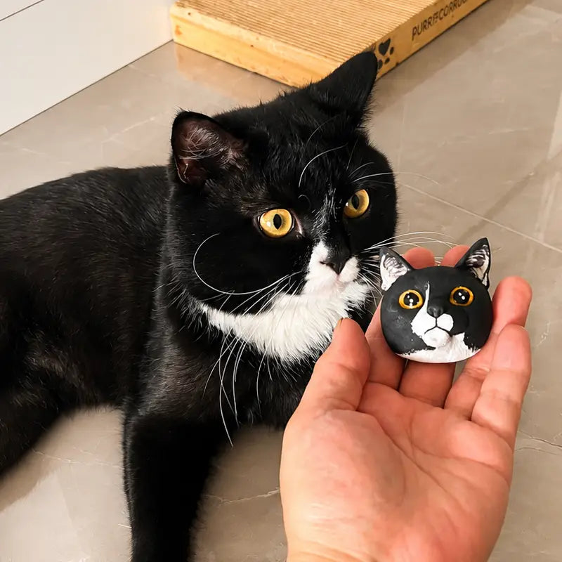 Hand-Engraved Custom Pet Head Fridge Magnet