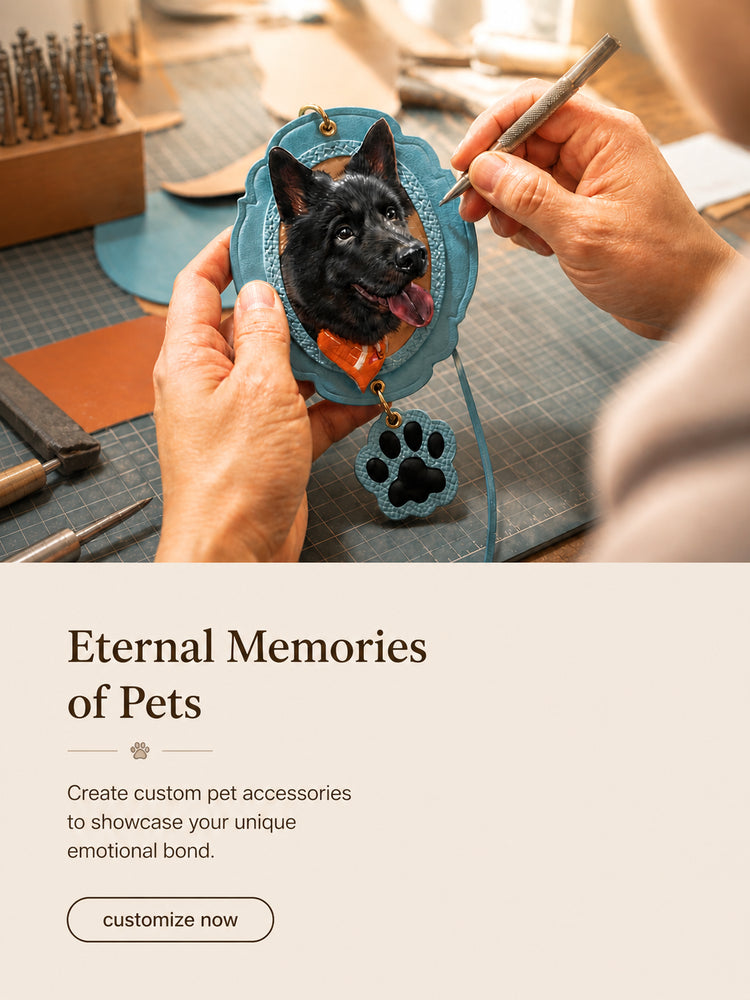 Handmade custom pet memorial keepsake featuring a black dog portrait pendant crafted by hand with personalized pet remembrance design.