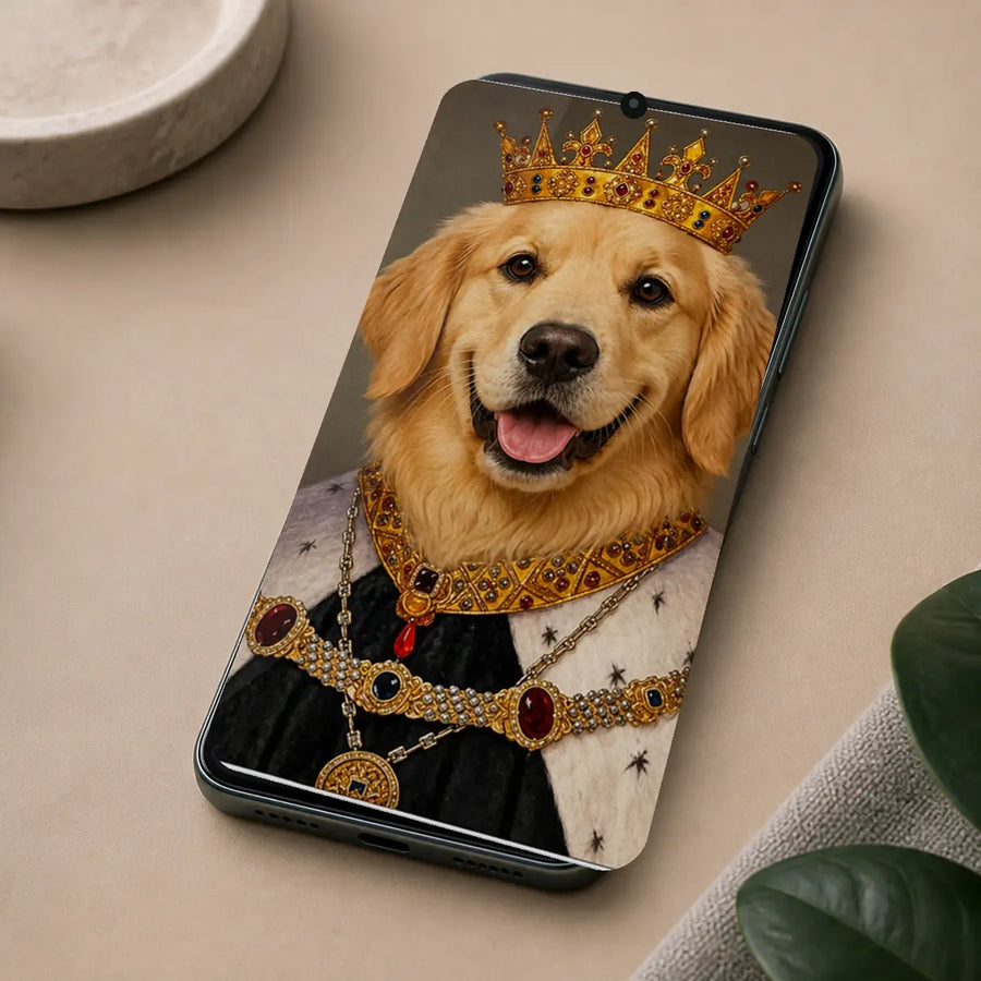 Golden Retriever King Custom Pet Phone Wallpaper Design