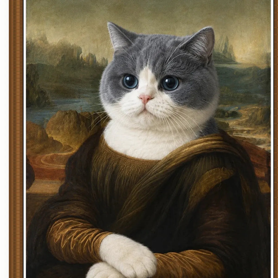 Mona Lisa Cat - Custom Pet Portrait