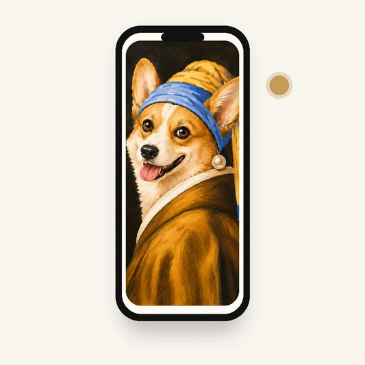 Pearl Girl custom pet phone wallpaper digital gift without frame border