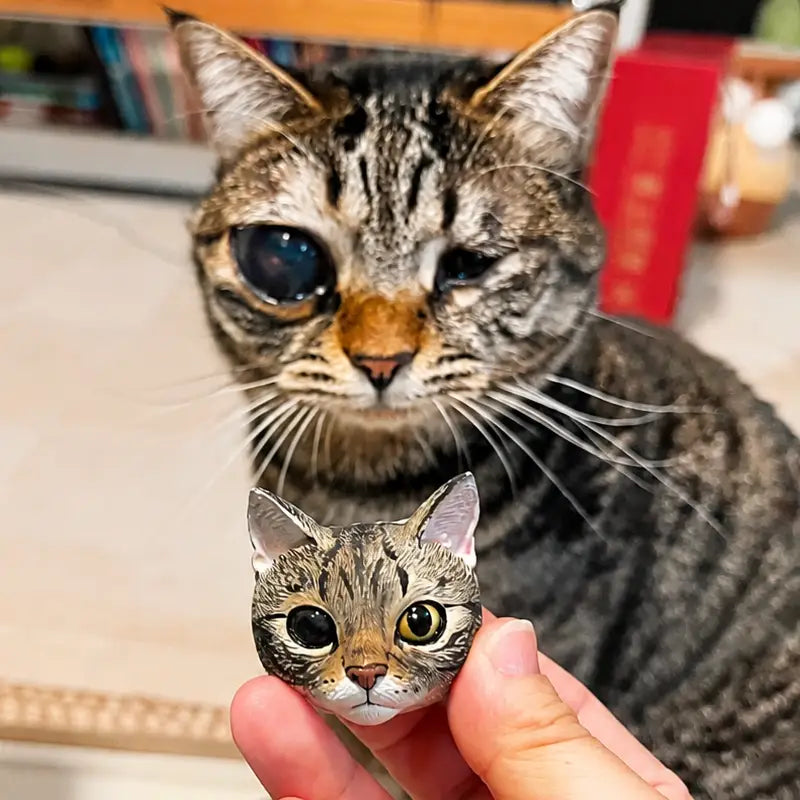 Hand-Engraved Custom Pet Head Fridge Magnet