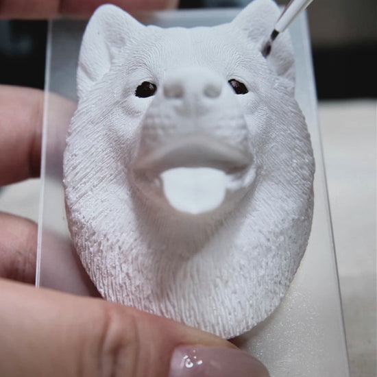 How custom pet plaster statue is made step by step handmade process from pet photo