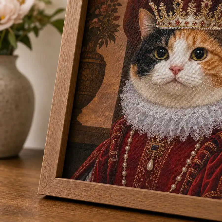 Queen Cat - Custom Pet Portrait