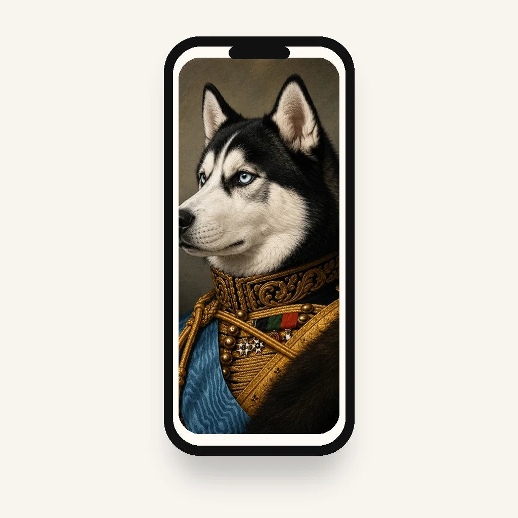 Royal Husky custom pet phone wallpaper design free gift
