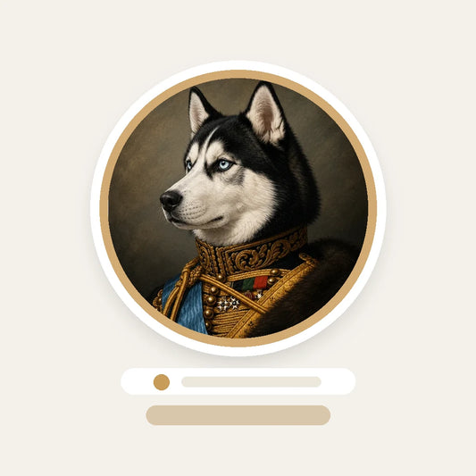 Royal Husky custom pet social media avatar design free gift