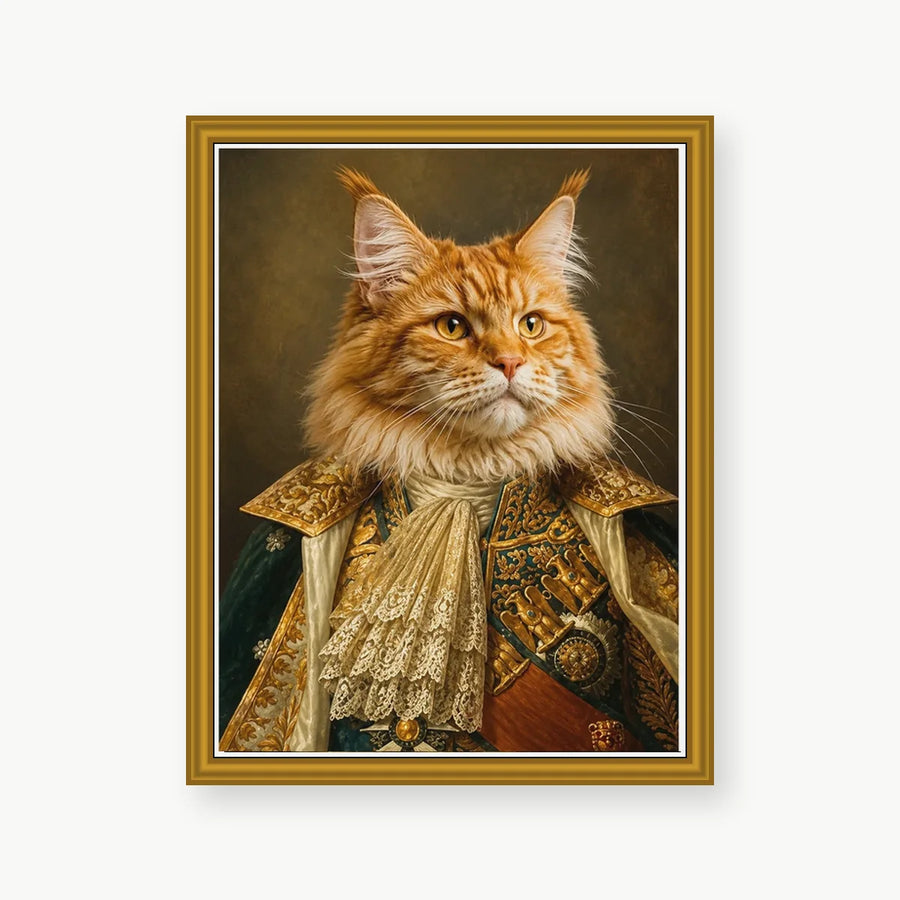 Royal Orange Cat - Custom Pet Portrait