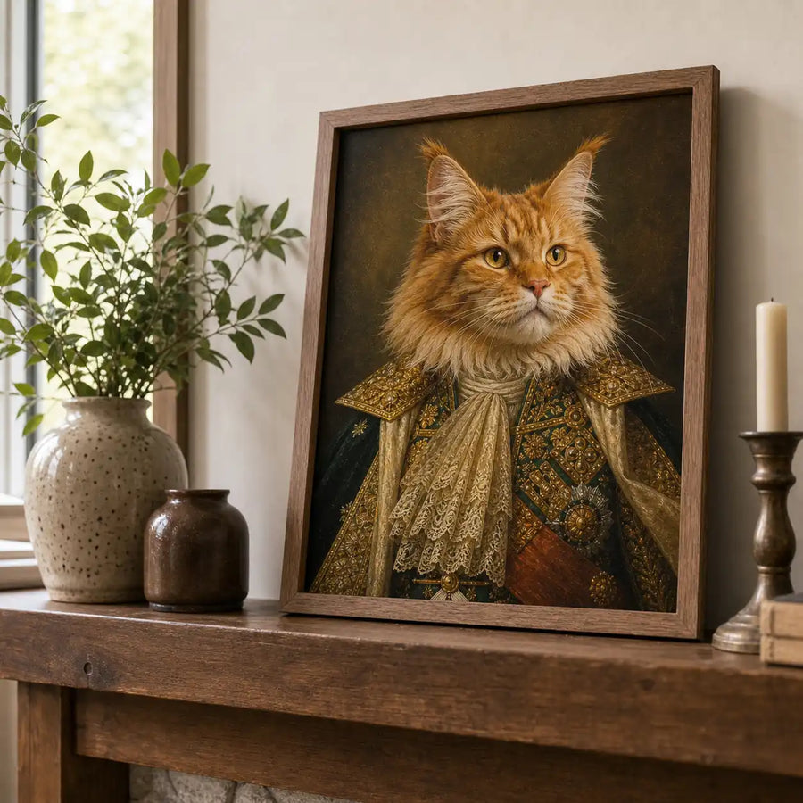 Royal Orange Cat - Custom Pet Portrait