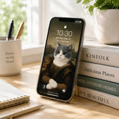 Mona Lisa Cat Custom Pet Phone Wallpaper Design
