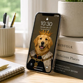 Golden Retriever King Custom Pet Phone Wallpaper Design